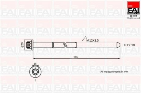 Болт головки цилиндра Fischer Automotive One (FA1) B2129