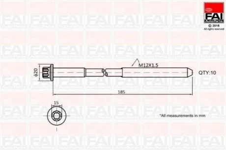 Болт головки цилиндра Fischer Automotive One (FA1) B2129