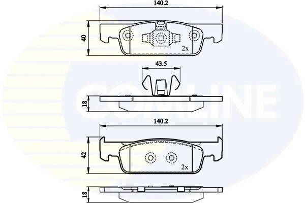 Гальмівні колодки (набір) COMLINE CBP02144 (фото 1)