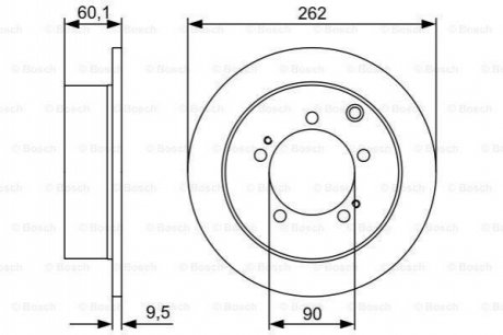 Диск гальмівний зад. Mitsubishi Eclipse II 96- Outlander 03-, Space Runner 99- BOSCH 0 986 479 512