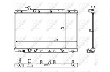 Радіатор охолодження двигуна (AT) HONDA CR-V III 2.4 09.06- NRF 58469