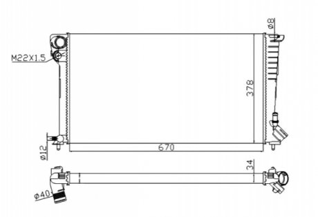 Радіатор охолодження Citroen Berlingo 1.5D-2.0D 04.93-12.15 NRF 509510A