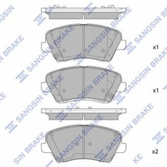 Колодка гальм. диск. HYUNDAI i30 CW (GD) 12-; KIA K3 16 - передн. (SANGSIN) Hi-Q (SANGSIN) SP1842