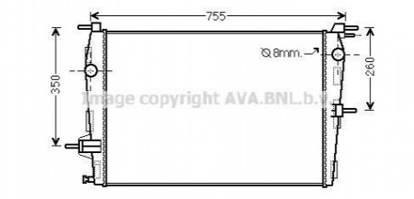 Радиатор охлаждения RENAULT MEGANE/SCENIC 2009- (AVA) AVA COOLING RT2458