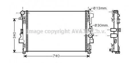 Радиатор охлаждения MERCEDES VITO II W639 (03-) (пр-во AVA) AVA COOLING MSA2356