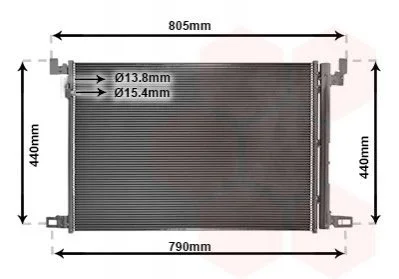 Радиатор кондиционера AUDI A 6 / S 6 (C8) (18-) 40 TDI/ Q7 15+ (пр-во) Van Wezel 58015705