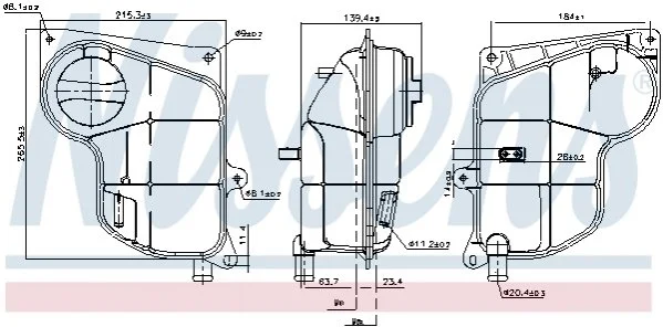 Бачок расширительный с крышкой AUDI A 4 / S 4 (B5) (94-) 1.6 i(Пр-во Nissens) NISSENS 996244 (фото 1)