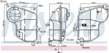 Бачок расширительный с крышкой AUDI A 4 / S 4 (B5) (94-) 1.6 i(Пр-во Nissens) NISSENS 996244