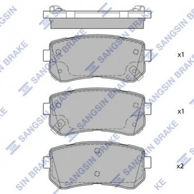 Колодка гальм. диск. HYUNDAI SONATA (LF) 14" 14- задн. (вир-во SANGSIN) Hi-Q (SANGSIN) SP1684 (фото 1)