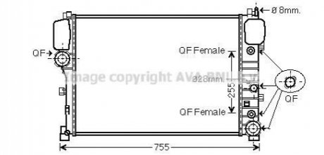 Радіатор охолодження двигуна MERCEDES S-Series 3.0D 06- (Ava) AVA COOLING MS2447