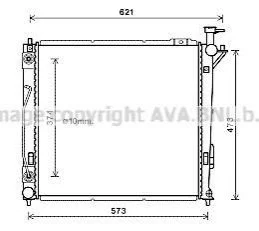 Радиатор охлаждения Santa Fe 2.2 CRDi Aut. 09-12 (Ava) AVA COOLING HY2339