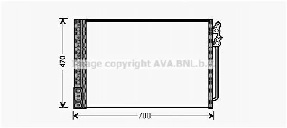 Радиатор кондиционера BMW F07/F10/F01 5/7 10- (Ava) AVA COOLING BWA5370D (фото 1)