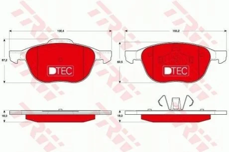 Гальмівні колодки, дискові TRW GDB1583DTE