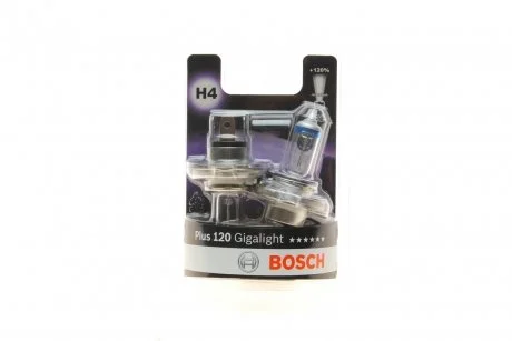 Лампа розжарювання H4 12V 60/55W P43t Plus 120 Gigalight (компл) (вир-во Bosch) BOSCH 1987301425