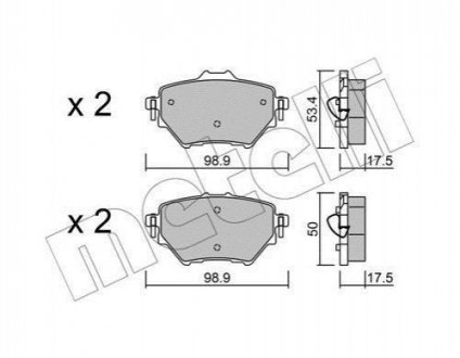 Комплект гальмівних колодок з 4 шт. дисків METELLI 22-0987-0