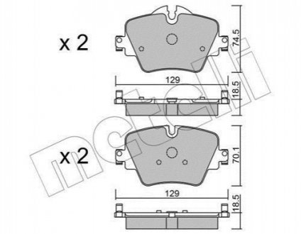 Комплект гальмівних колодок (дискових) METELLI 22-1037-0