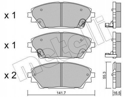 Комплект гальмівних колодок (дискових) METELLI 22-0992-0