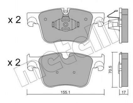 Комплект гальмівних колодок (дискових) METELLI 22-0985-1