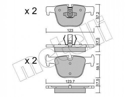 Комплект гальмівних колодок (дискових) METELLI 22-0963-0