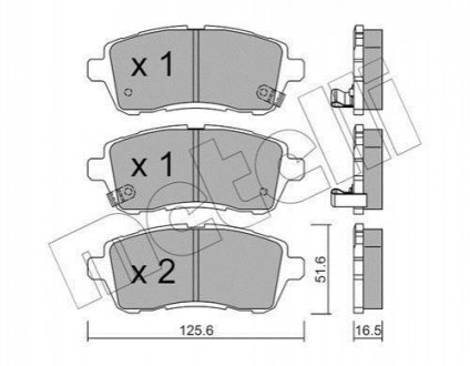 Комплект гальмівних колодок (дискових) METELLI 22-0793-1