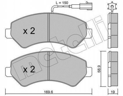 Комплект гальмівних колодок (дискових) METELLI 22-0709-1