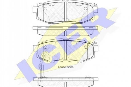 Дисковые тормозные колодки ICER 182088