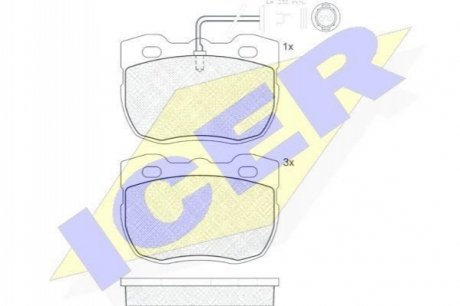 Комплект гальмівних колодок (дискових) ICER 140839