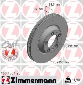 Диск гальмівний ZIMMERMANN 460.4504.20