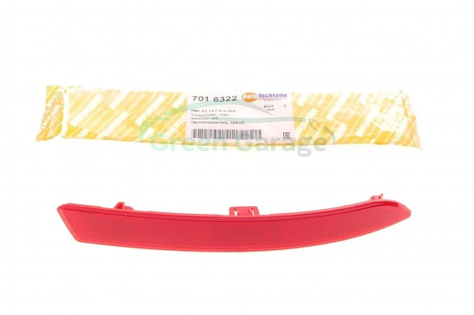Отражатель бампера (заднего) BMW 5 (F10) 13-16 (L) AUTOTECHTEILE 701 6322 (фото 1)