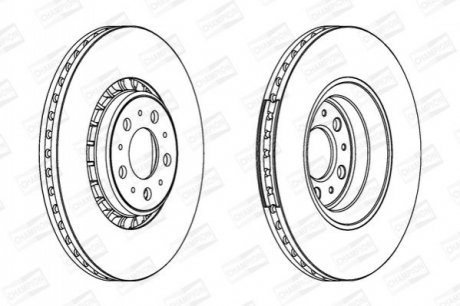 VOLVO Диск тормозной передн. &quot,17&quot, XC90 02- (336*30) CHAMPION 562217CH1