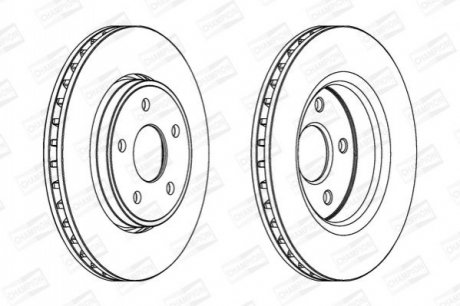 JEEP Диск тормозной передн.Grand Cherokee 3.0 CRD 06- CHAMPION 562854CH1