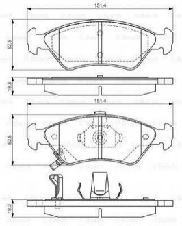 Гальмівні колодки, дискове гальмо (набір) BOSCH 0986424725