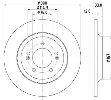 Tarcza ham. malow. tył HY koła 225/40 R18 HELLA 8DD355131381