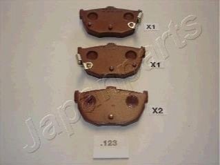 Гальмівні колодки, дискове гальмо (набір) JAPANPARTS PP123AF (фото 1)