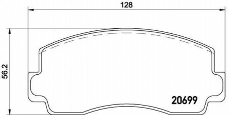 Гальмівні колодки, дискове гальмо (набір) BREMBO P54002