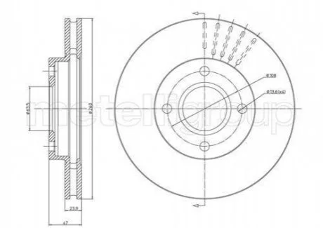 Диск гальмівний FORD MONDEO 93-00 WENT. CIFAM 800316