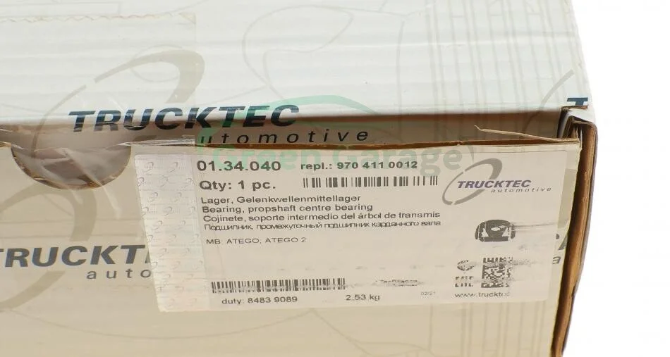 Подвесной, 45mm DB Vario 614-814/ATEGO TRUCKTEC 0134040 (фото 1)