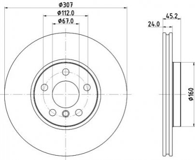 Tarcza ham. malow. prz. BMW MINI HELLA 8DD355125351