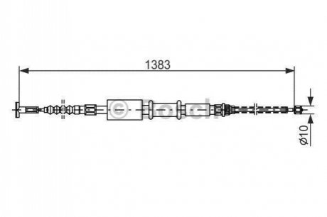 Трос ручного гальма BOSCH 1987477826