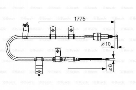 Трос ручного гальма BOSCH 1987482077