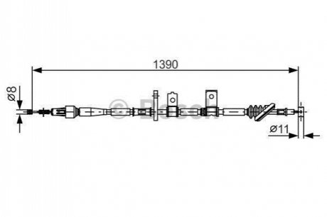 Трос ручного гальма BOSCH 1987482090