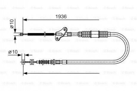 Трос ручного гальма BOSCH 1987482110