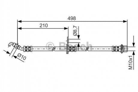 Шланг гальмівний BOSCH 1987481380