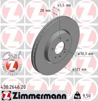 Диск гальмівний ZIMMERMANN 430264620