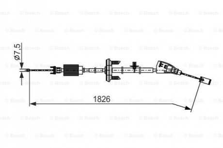 Трос ручного гальма PEUGEOT 3008 2.0HDI 09-, 5008 1.2 15- BOSCH 1987482799