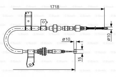 Трос ручного гальма BOSCH 1987482086