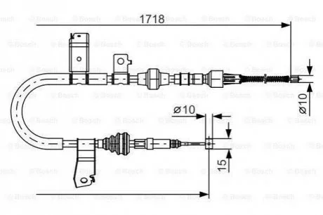 Трос ручного гальма BOSCH 1987482086
