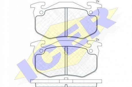Комплект гальмівних колодок (дискових) ICER 180649
