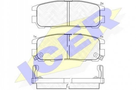 Комплект гальмівних колодок (дискових) ICER 140991