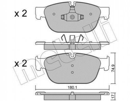 Комплект гальмівних колодок (дискових) METELLI 22-0854-0